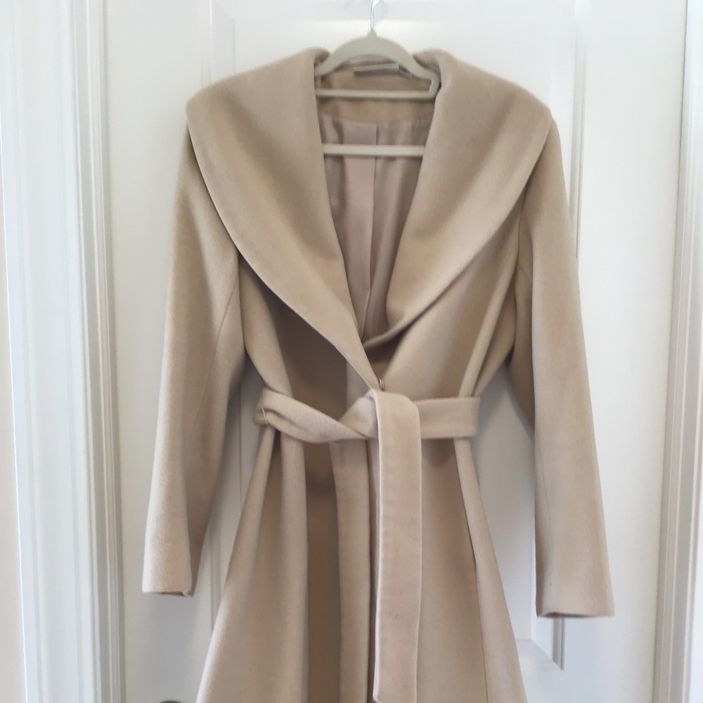 Chadwick's Shawl Collar Wool Coat with Snap Closure. Light Beige - Size 8